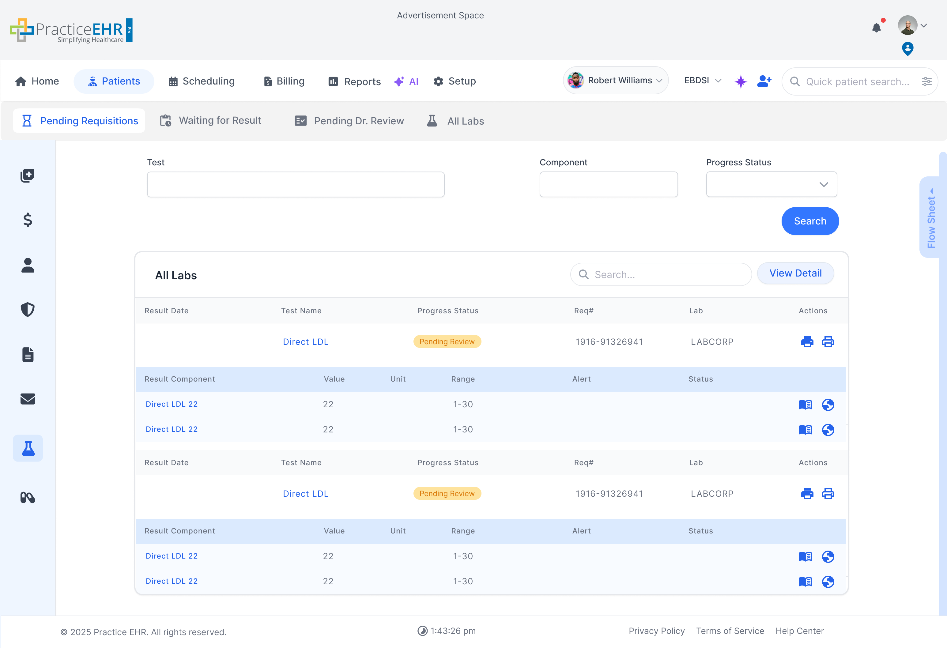 Pending Dr. Review View